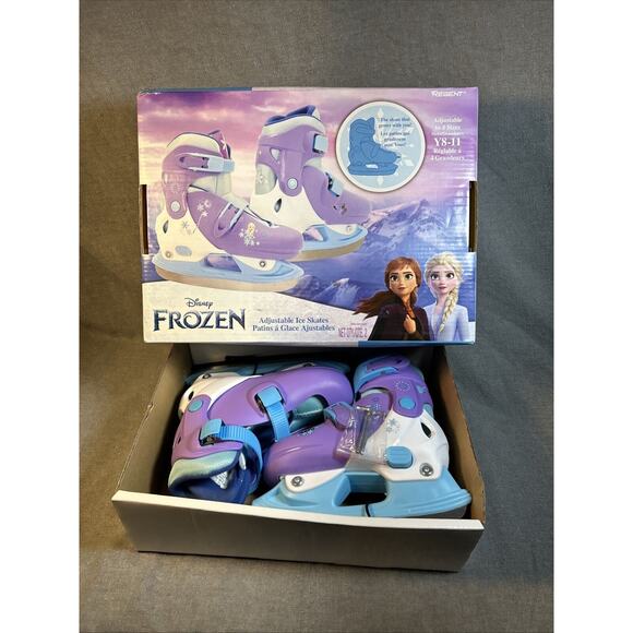 New In Box! Disney Frozen Adjustable Ice Skates Y8-11 Durable Hard shell Boot - Picture 1 of 11